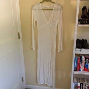 Reformation Cream Long Sleeve Dress L